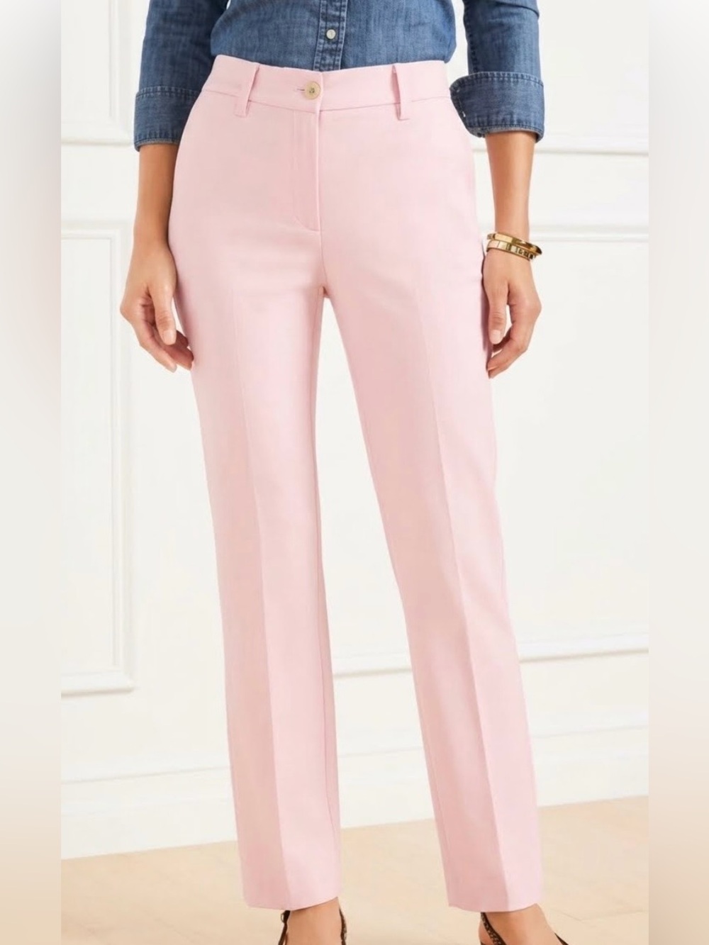 Talbots ‘The Perfect Chino’ Straight Leg Soft Pink Pants; NWT, Sz. 8